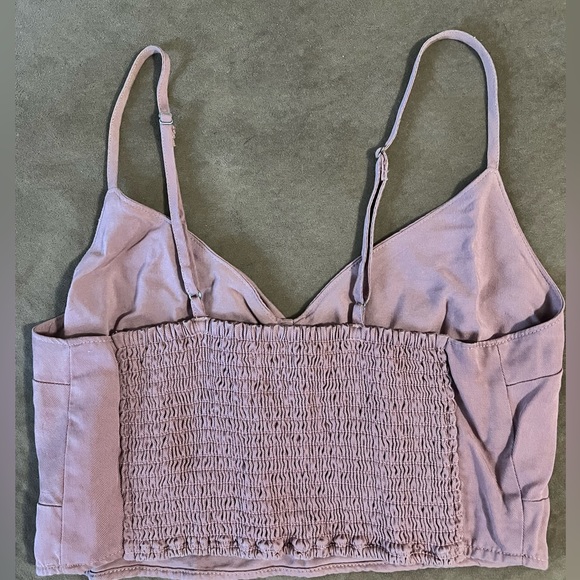ABERCROMBIE pink linen crop top tank top, Size M - Picture 4 of 4